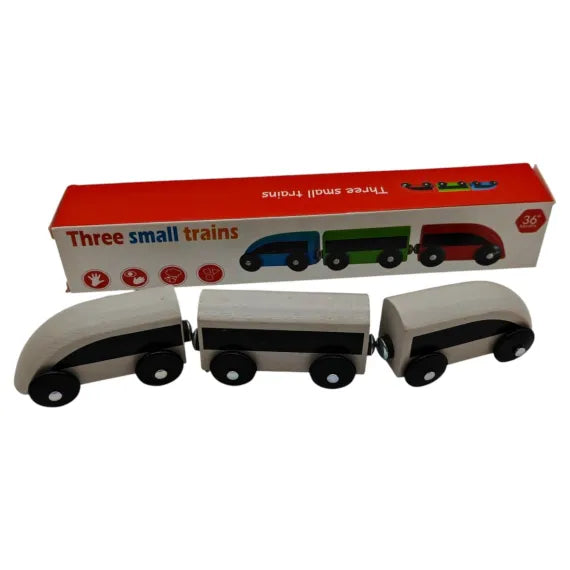 Set Trenuleț Din Lemn Natural Adar 3 Vagoane Jucărie Educațională