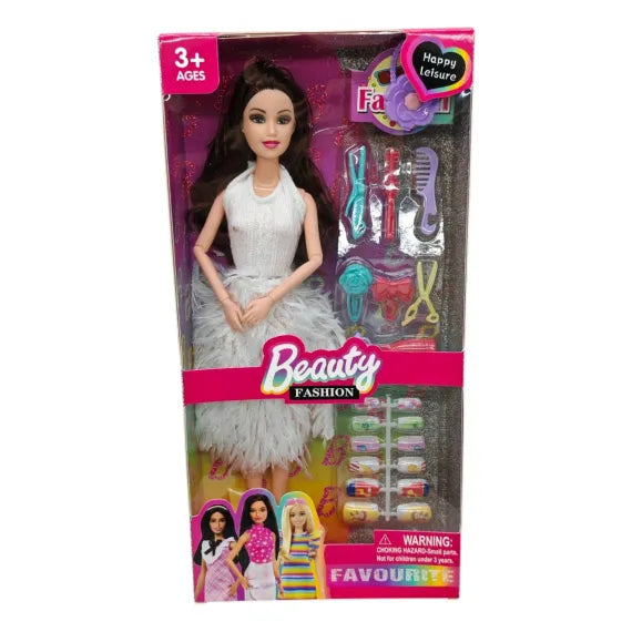 Păpușă Modă Beauty Fashion Happy Leisure Cu Accesorii Păr și Unghii J608 – Diverse Modele Disponibile