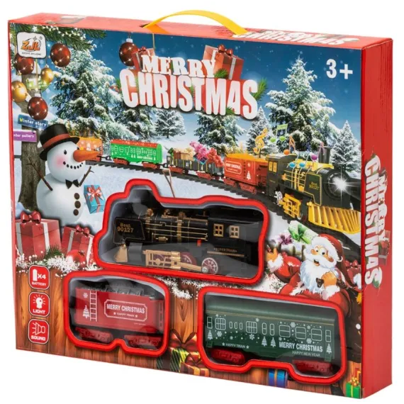 Set Tren de Crăciun Electric cu Lumină și Sunet, Locomotivă