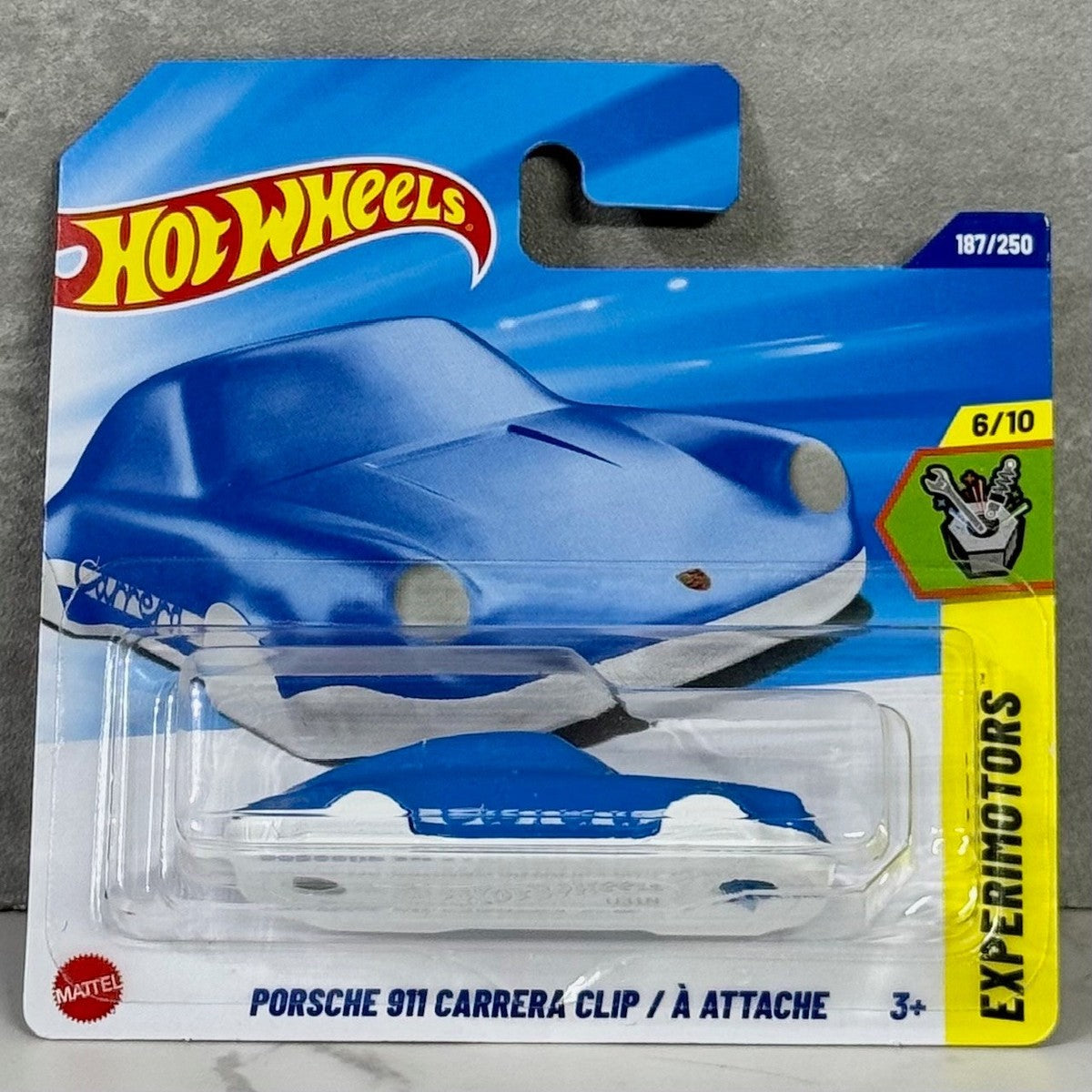 Hot Wheels Blue and White Porsche 911 Carrera Clip/keychain Mainline
