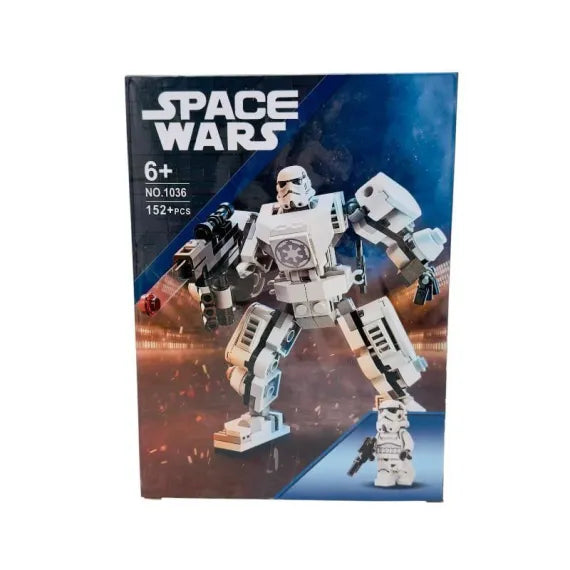 Set Constructie Luptator Spatial, 152 Piese, Model Articulat, 26.5x 19.5 cm